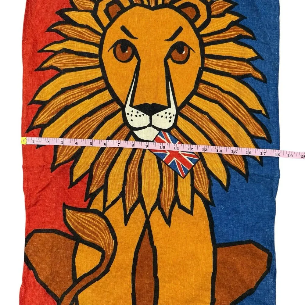 Vintage ULSTER Linen Tea Towel Wall Art UK Lion Flag Symbols Union Jack Ireland